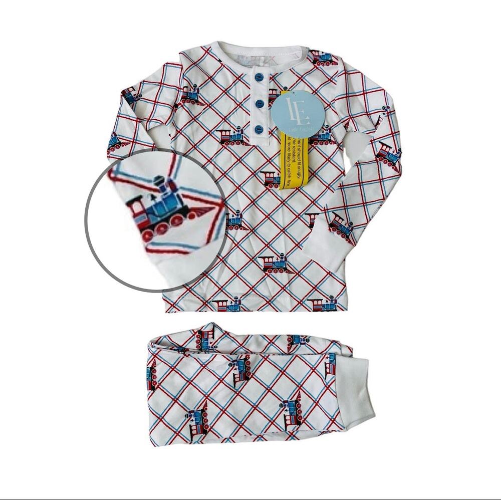 NWT Little English Size 18M Train Printed Jammies
